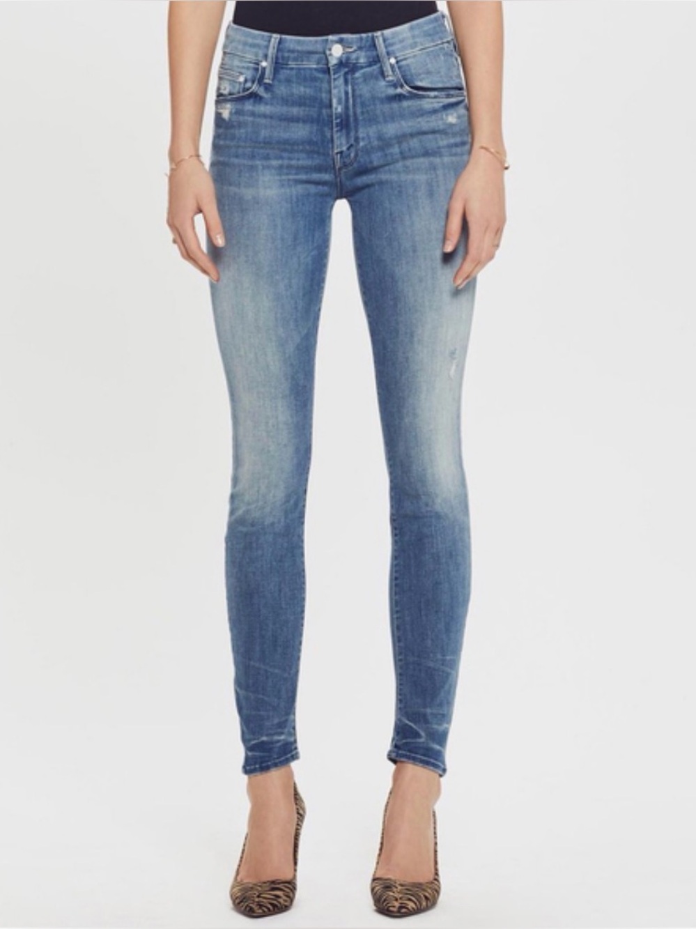 MOTHER The Looker Graffiti Girl Distressed Skinny Jeans Size 27